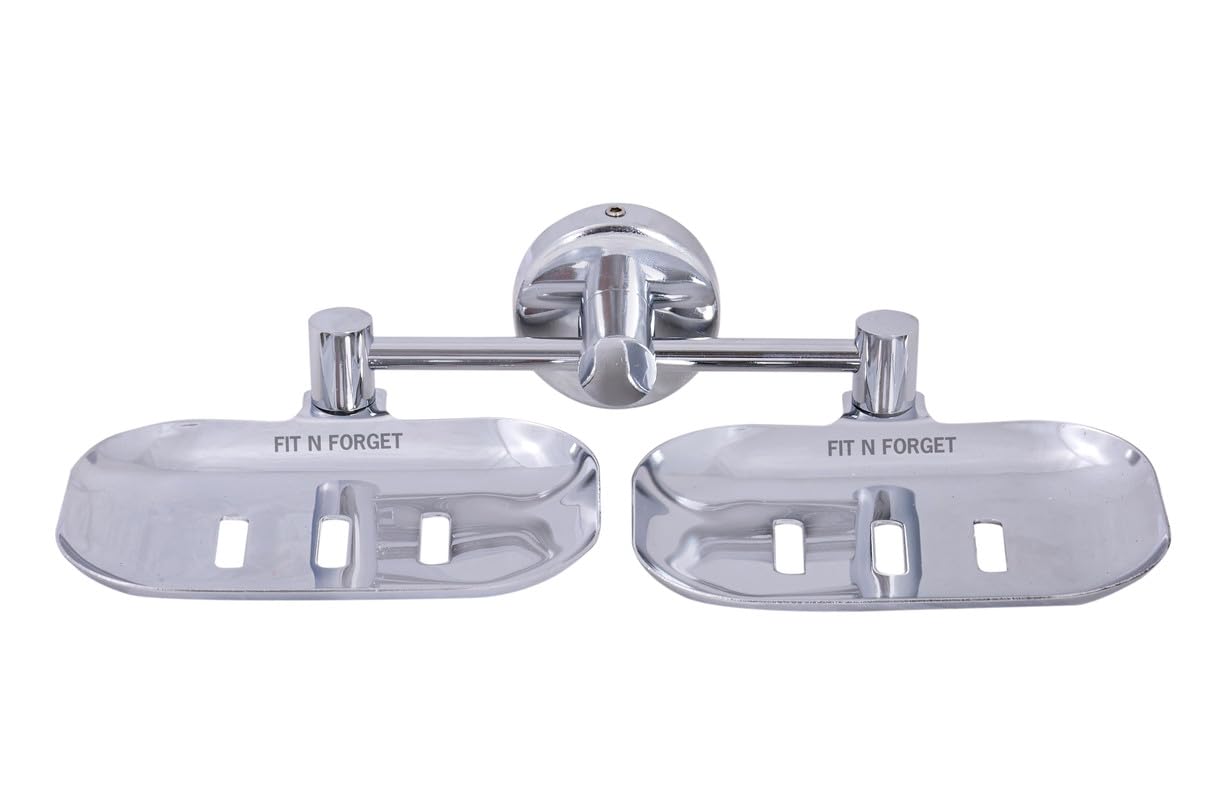 FIT N FORGET Premium 304 Grade Stainless Steel Soap Dish/DurableSoap Holder for Bathroom/Soap Stand Bathroom Accessories (Chrome Finish)(Double) 1