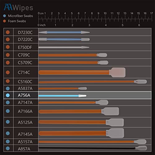 Aawipes Cleanroom Swabs Pointed Tips (100 Pcs, 73Mm Length, 3.2Mm Head Width, Blue) Multi-Purpose Cleaning Swab Sticks With Lint-Free Microfiber Tips For Inkjet Printer, Craft, Camera, Lens (A756A) #TOP2