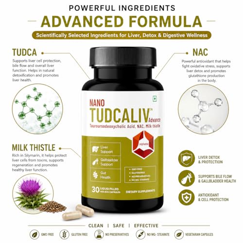 Image of Tudca Advance Liver Detox & Gut Health | Milk Thistle, NAC & TUDCA | Supports Fatty Liver, Digestive Health & Detoxification - 90 Vegan Liquid Capsules (Pack of 2)