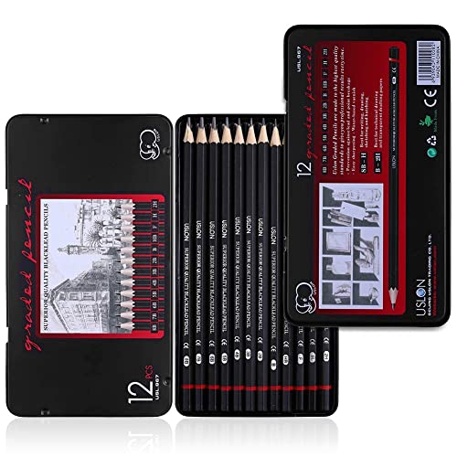 Image of Pieces Professional Drawing Pencils and Sketch Kit for Artist (45)