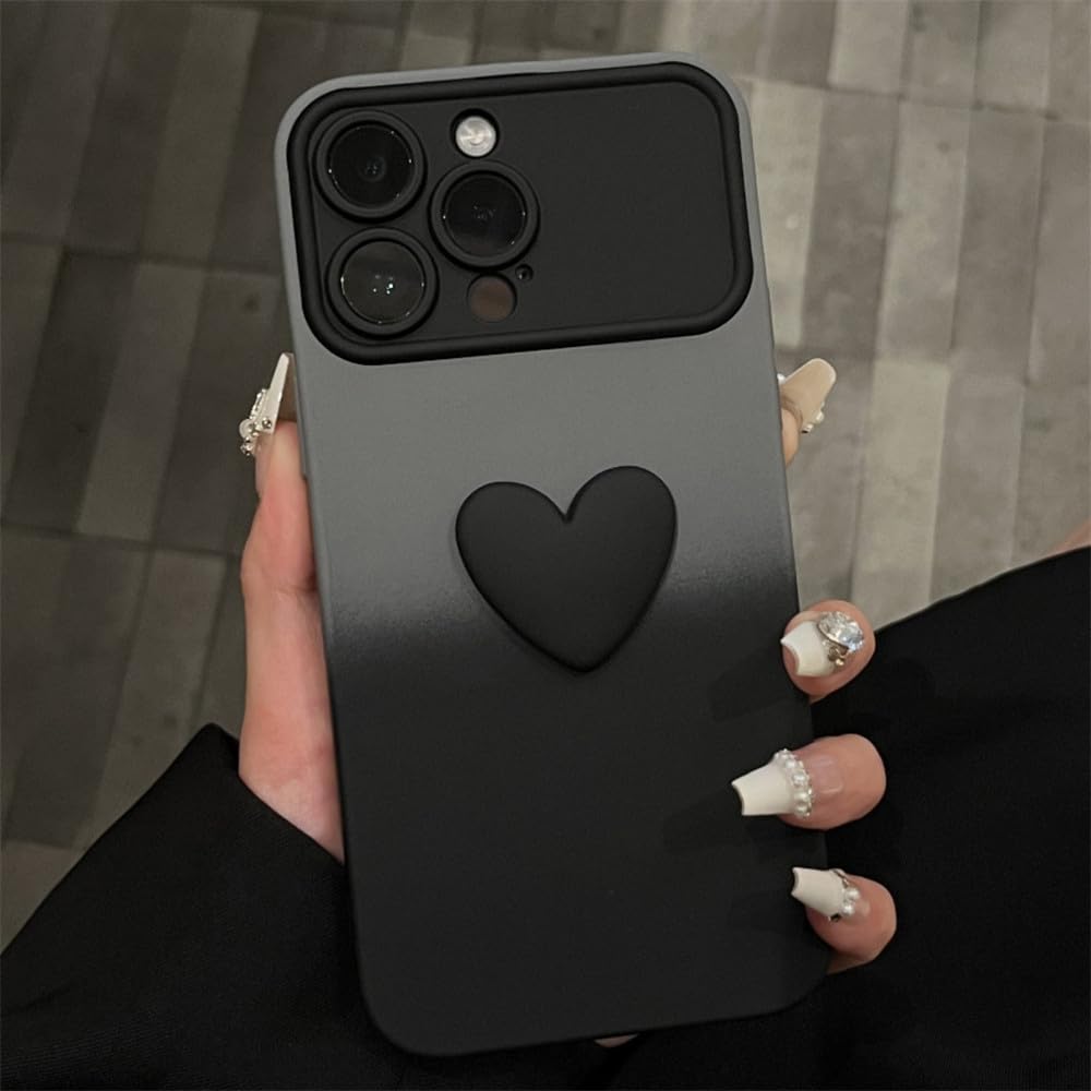 Coque silicone iPhone 13 Pro dégradé gris foncé avec protection d'objectif photo - 6