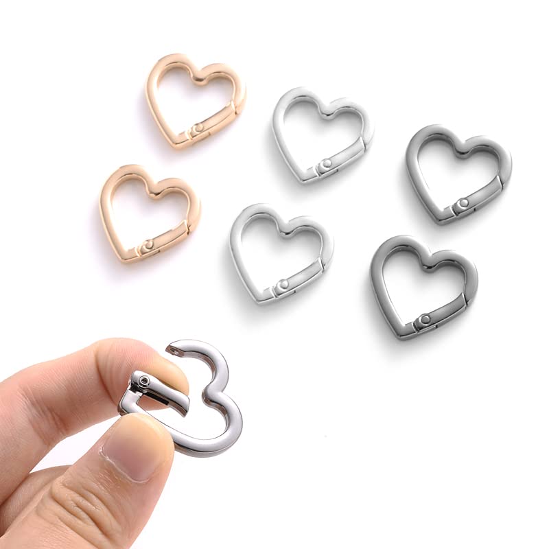 20 fibbie a forma di cuore colorate, realizzate con un processo di