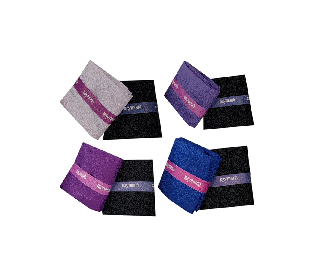 raymond fabrics Raymond Men's Premium Cotton Formal Shirt Fabric Collection, Multicolor Pack of 4-picture-38