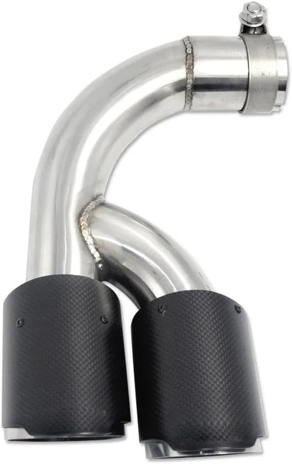 Spare Parts 1 PCS Car Accessories Dual Exhaust Tip For BMW F30 316i 2013-2016 304 Stainless Steel Twin Exhaust Pipe Muffler Tip(Silver)