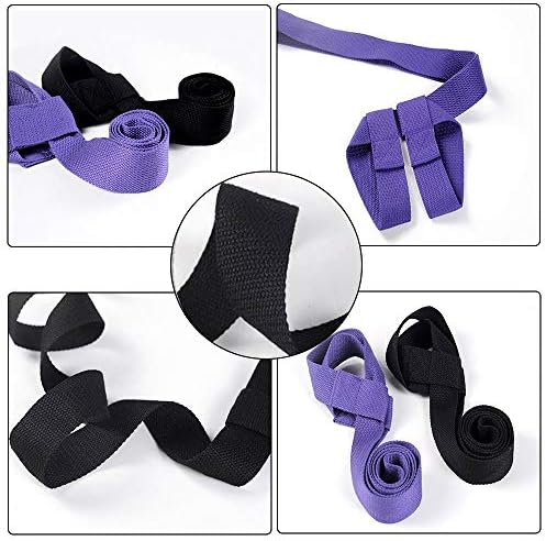 Yoga Mat Sling Strap, 4 Pieces Yoga Harness Strap Sling, Yoga Mat Harness Strap Sling, Mat Carrying Strap Sling, Adjustable Carrying Strap Black Yoga, for all Yoga Mats Sizes (Without Yoga Mat)