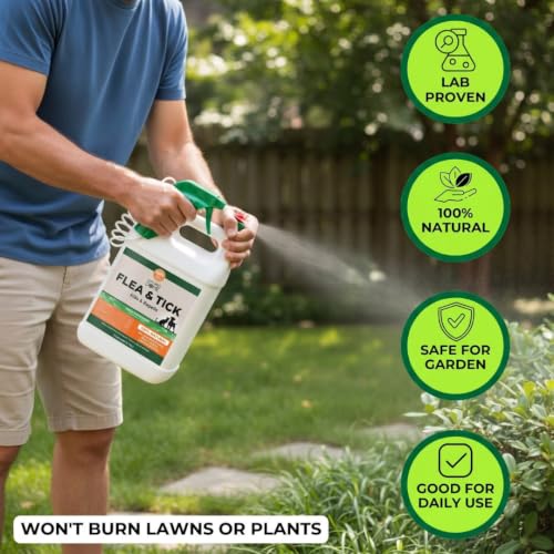 Image of Flea and Tick Spray for Yard & Home 128 Oz - Nature's Dome Peppermint Oil Pest Control | 1 Gallon Refill for Lawn, Patio, Carpets & Pet Areas | Kills & Repels Fleas, Ticks and Mosquitos | Plant-Based