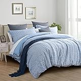 David's Home Duvet Cover Set Queen Size 100% Cotton, Boho Muslin Bedding Set Breathable Comforter...