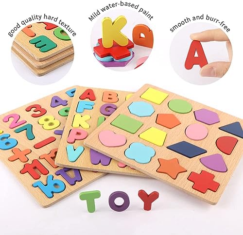 Niwlix Wooden Learning Educational Board for Kids, Puzzle Toys for 2 Years Old Boys & Girls Educational Toys for Toddlers & Preschoolers, ABCD Toys for Kids(Alphabets, Numbers & Shapes) - Image 2