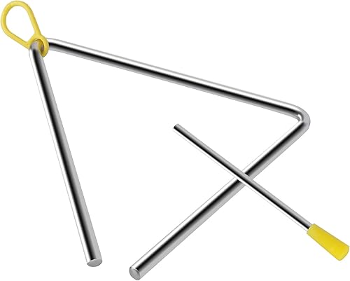 Miniatura 5 de EASTROCK Triángulo Instrumentos Musicales 4 Pack 7 8 9 10 pulgadas mano percusión triángulos para niños adultos con Striker