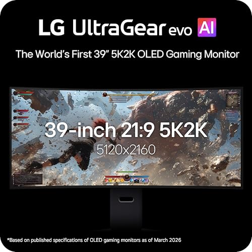 Image of LG 39GX950B-B 39-inch Ultragear evo 5K2K WUHD (5120 x 2160) OLED Curved Gaming Monitor, Dual-Mode,165Hz, 0.03ms, NVIDIA G-Sync, FreeSync Premium Pro, DisplayHDR True Black 500, HDMI, DP, USB-C, Black