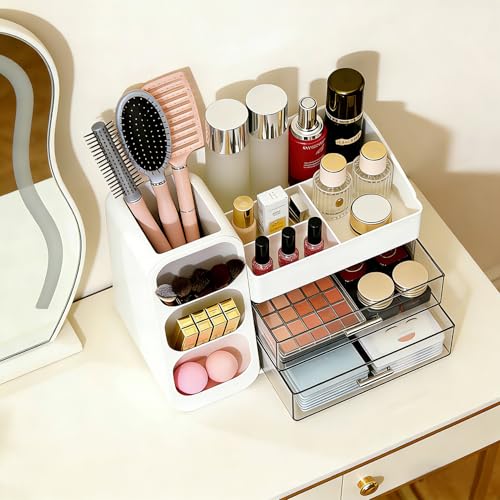 Makeup Organizer Countertop, Spacious Cosmetic Display Case with Makeup Brush Holder, Perf - image 8