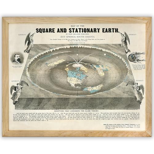 Orlando Ferguson Flat Earth Reproduction Map 11x14 Framed Poster ...