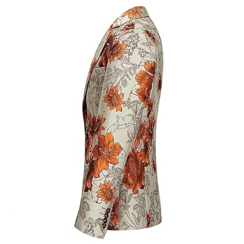 Mens 2 Piece Floral Dress Suit One Button Dinner Tuxedo Jacket & Pants Luxury Printed Wedding Blazer2
