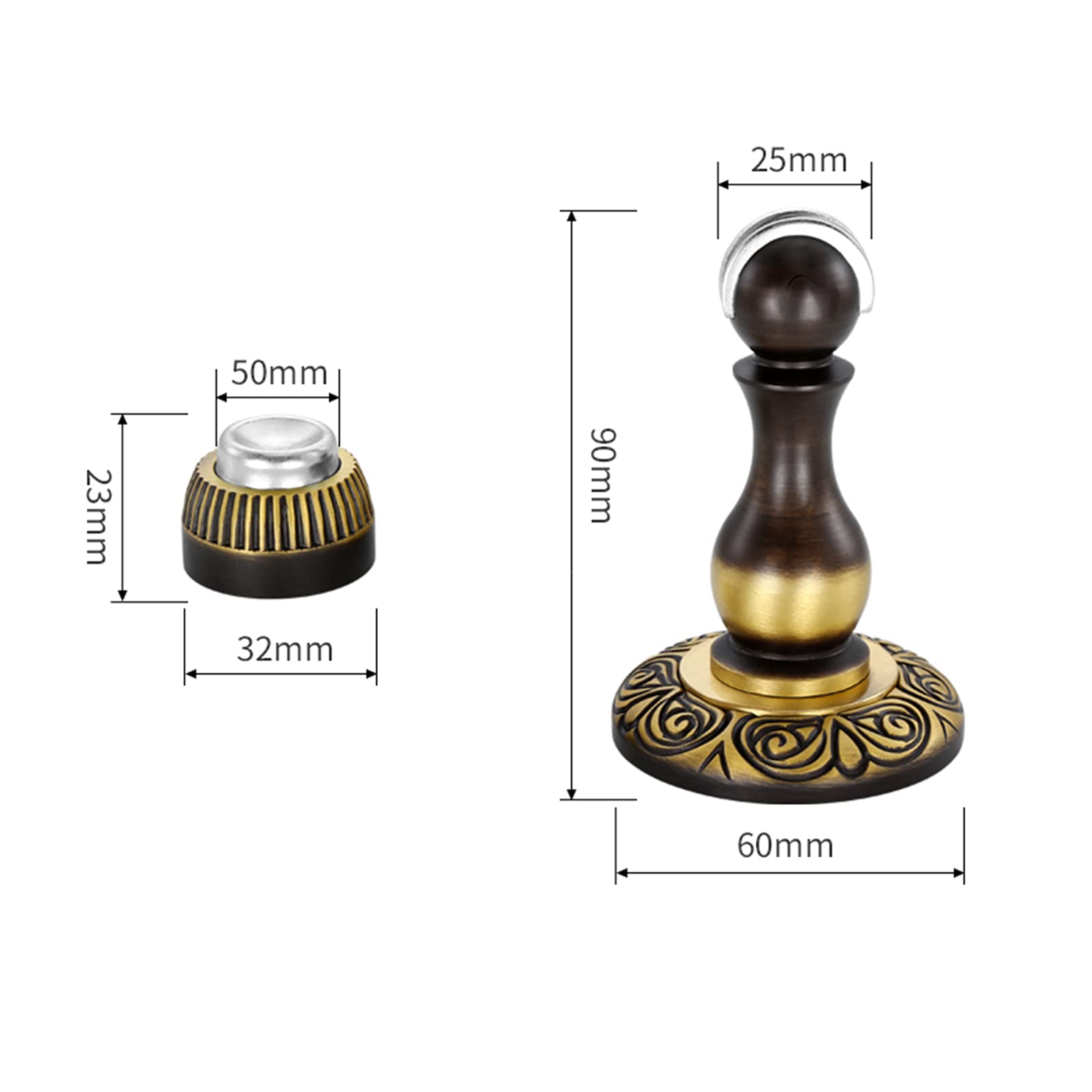 Amazon.co.jp: ドアストッパー、真鍮製磁気ドアストップ、ネジ付き、床