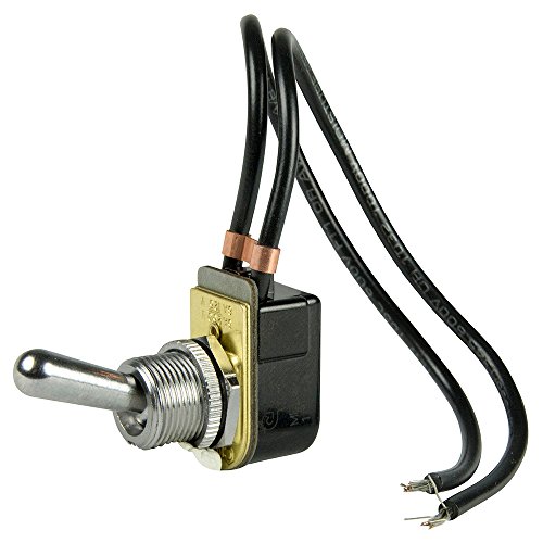 BEP 1002023 SPST Chrome Plated Toggle Switch With Wire Leads - Off/On