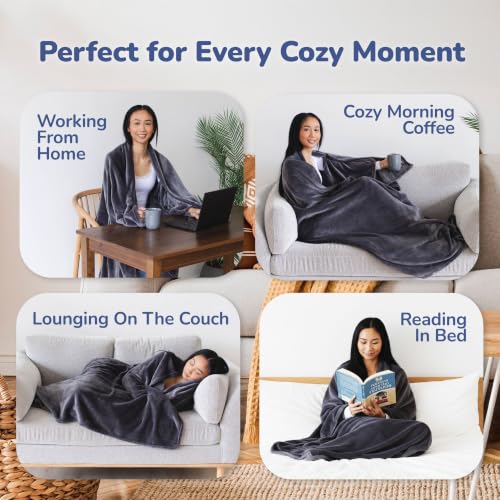 Image of Super Blanky Wearable Blankets for Women & Men, Graduation Day Gift for Her, Cozy Gifts for Women, Wife Birthday Gifts Ideas