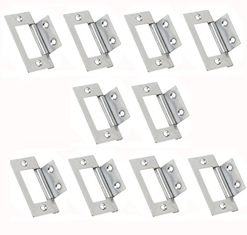 Image of Visua Steel Flush Door Cabinet Hinges Polished Chrome. 51mm x 25mm. Pack of 10