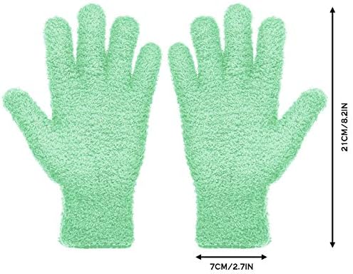 Patelai 2 Pairs Microfiber Gloves for plants Dusting Cleaning Glove Mittens House Cars Blinds Dusting(Blue, Grass Green,Large) - Thumbnail 5
