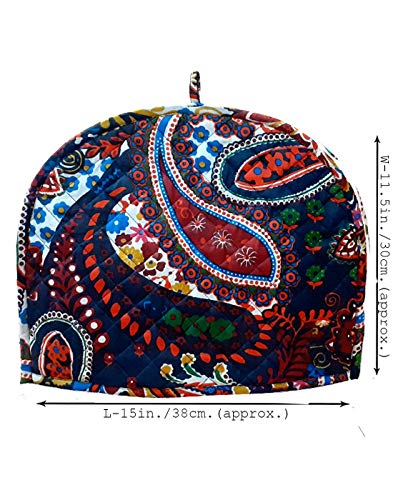 Image of Large Tea Cozy for Teapot Insulated - Black - Thermal 100% Cotton Extra Thick Wadding - Designed in England - Tea Cozies Covers Fit 1 to 6 Cup Neutral Kitchen Textiles Range (Black)