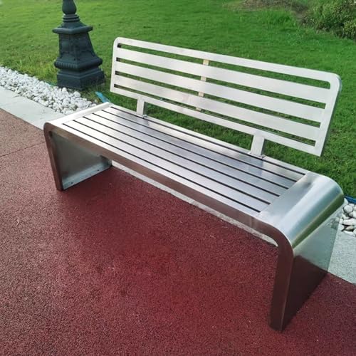 Stainless Steel Backless Bench for Indoor/Outdoor Use, Weatherproof Metal Garden Patio Seating, 500 kg Capacity, Perfect for Porches and Gardens (120cm/47in)