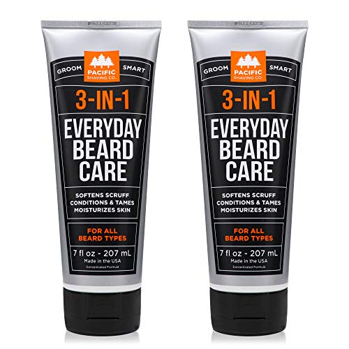 Pacific Shaving Company 3-in-1 Beard Care - Ultra-Concentrated Formula Softens Scruff, Conditions, Tames, and Moisturizes Skin for Any Beard Length, 7 fl oz (Pack of 2)