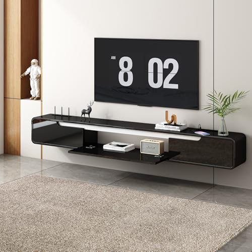 basenji Fully Assembled 70.8'' TV Stand High Gloss Floating No