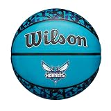 WILSON NBA Team Graffiti Basketball - Charlotte Hornets, Size 7-29.5"