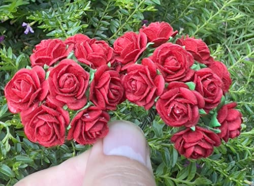 DUONGJAIS BRAND Handmade Mini Mulberry Paper Roses 18 mm Mulberry