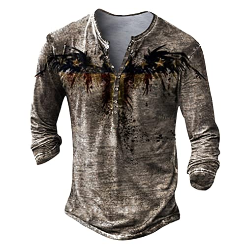 Deguisement Halloween Homme Chemise Homme Manches Longues Col Mao Tee Shirt Homme Vintage Assassin Creed Viking Gothique Steampunk Pirate Medieval Pas Cher...