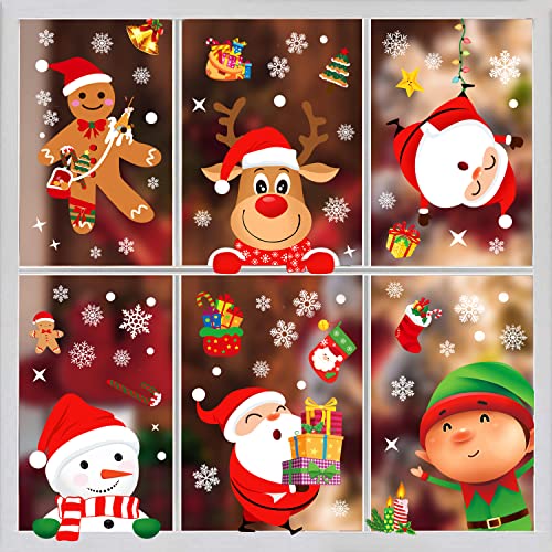 Yuson Girl Weihnachten Aufkleber Fenster Aufkleber Weihnachtsmann Charaktere Wandaufkleber Statisch Aufkleber Schiebetür Schaufenster Aufkleber Weihnachtsaufkleber Weihnachten Dekoration Cover