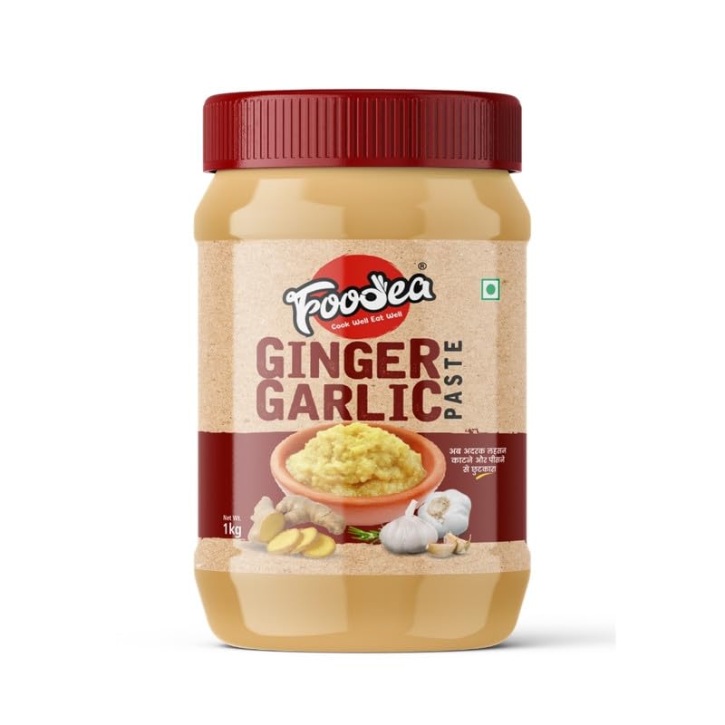 FOODEA GINGER GARLIC PASTE | Fresh Ready to Use for Cooking Desi Adrak Lahsun Paste Spice Mix for Sandwich, Burger (1KG)