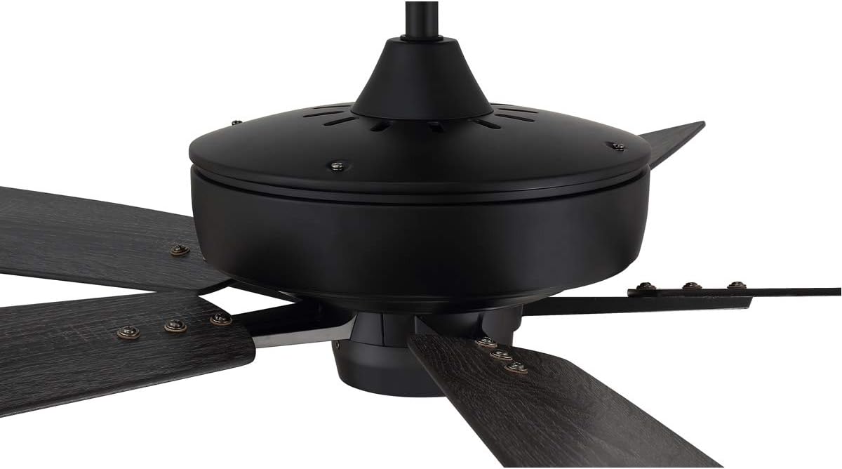 Craftmade 60" Super Pro S60FB5-60FBGW Indoor Fan in Flat Black with Reversible Flat Black/Greywood Blades
