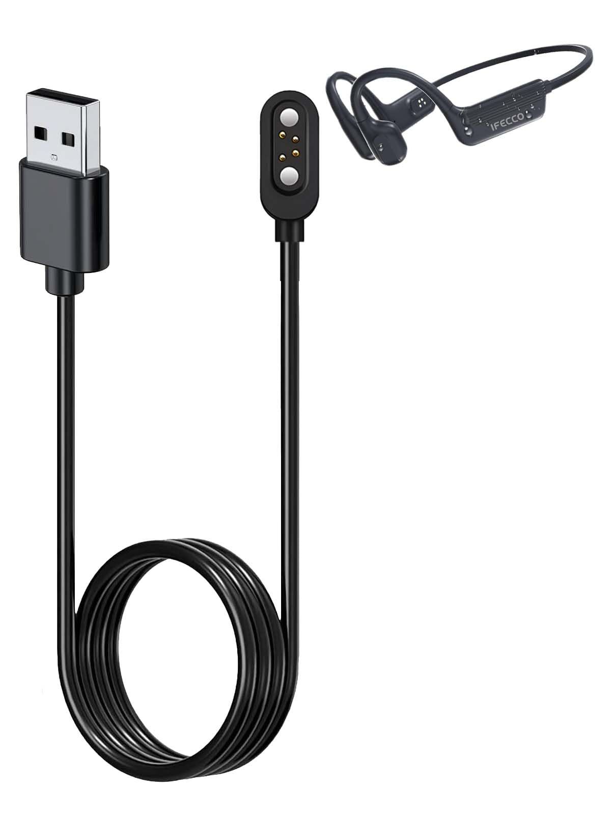 NOUKAJU Charger for IFECCO X17/X7 Bone Conduction Headphones, Magnetic USB Charging Cable 1.96ft/60cm,Charger Cable for IFECCO X7 Bone Conduction
