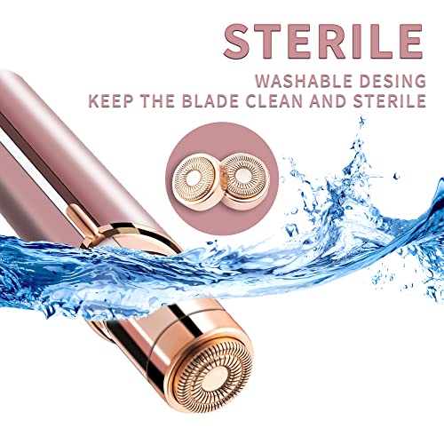 Facial Hair Removal For Women Painless Hair Remover, Waterproof Shaver Razor Hair Remover With Led Light For Face Bikini Peach Fuzz Upper Mustache Lip Chin (Rose Gold) #TOP4
