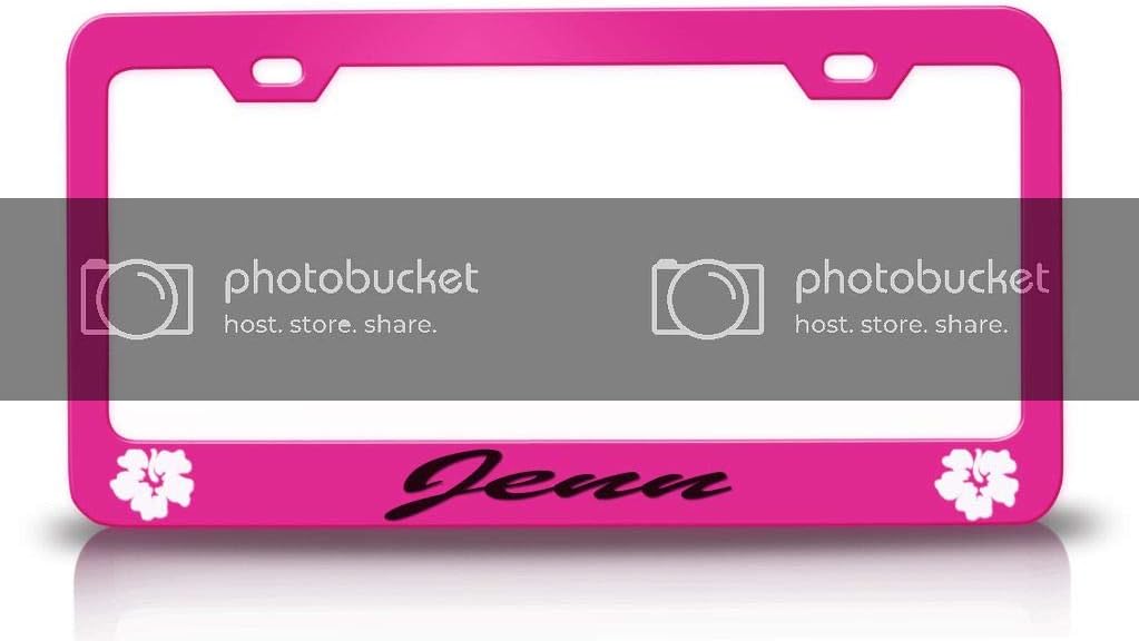 Jenn Female Name Hibiscus Metal Car SUV Truck License Plate Frame Pn k35