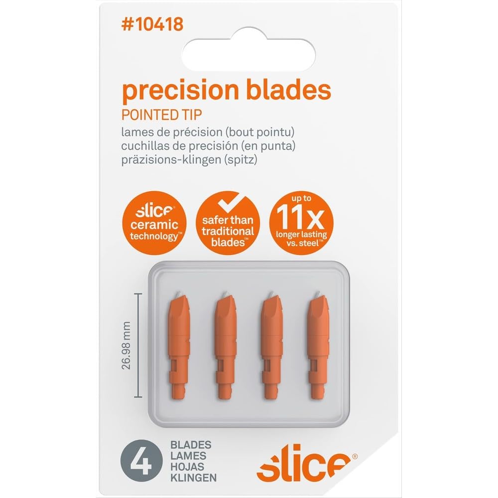 Slice 10474 Adjustable Slim Pen Cutter, Blade Auto Retracts Once Cutting Depth is Set, Never Rusts, Finger-Friendly Blade Lasts up to 11x Longer Than