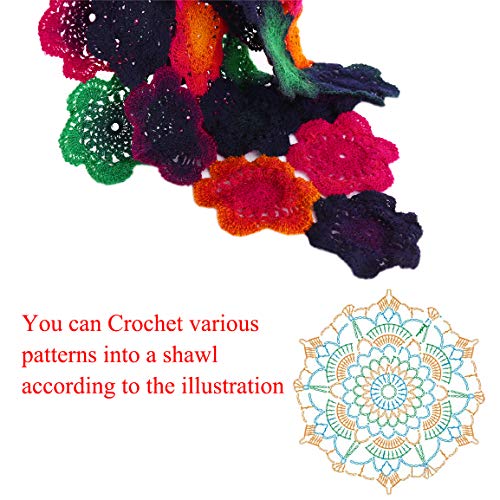 Golo Wool Yarn For Knitting 550Yd 0.22Ib Cachemire Multicolor Rainbow Yarn (Blue-Brown) #TOP2