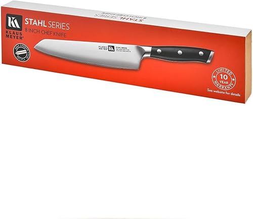 Miniatura 8 de Klaus Meyer Stahl - Cuchillo de chef de acero de triple capa de alto carbono, 8 pulgadas