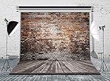 LB Vintage Brick Wall Backdrop 10x10ft Vinyl Rustic Wood Backdrop for Photoshoot Birthday Party Kids Baby Adult YouTube Video Portraits Photo Booth Backdrop Studio Props