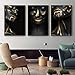 mmzki Cuadro en Lienzo Black Golden African Woman Lips Cuadros Pintura al...