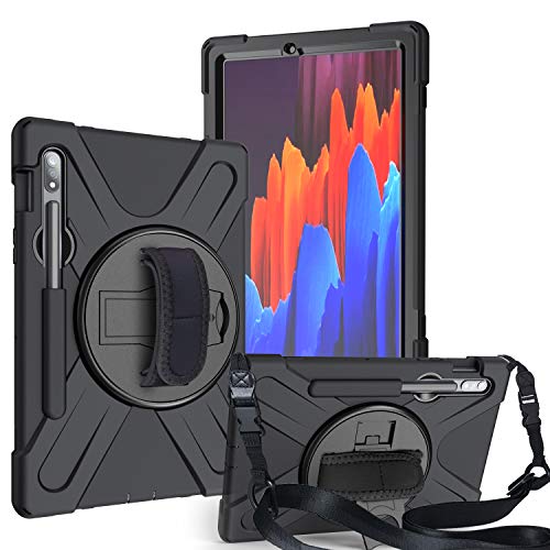 Funda Samsung Galaxy Tab S7 SM-T870 antichoque de 11 pulgadas negra con soporte para S Pen y asa