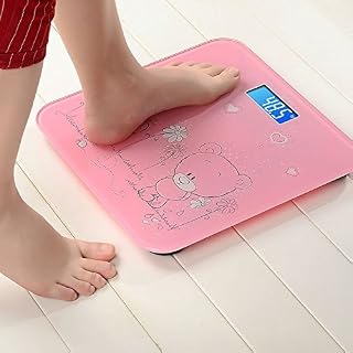 Praxon Digital LCD Bathroom Weight Machine - Tempered Glass Body Weighing Personal Bathroom Scale with Step on Technology for Accurate Body Weight Monitor (Random Color)
