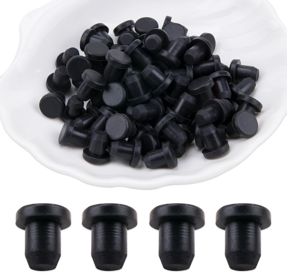 KOOBOOK 80Pcs High-Temperature Bicycle Frame Blind Plugs Resistant Waterproof T-Shaped Push-in Cover Plugs for Roadbike & Mountain Bike Drill Holes