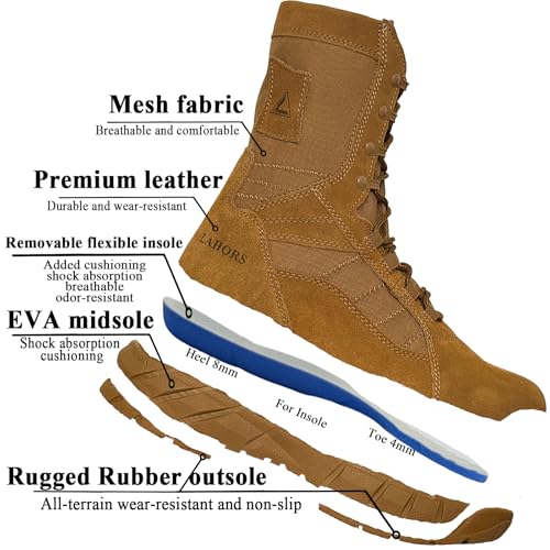 Lightweight Man Tactical Military Boots Combat Boots Anti-Collision Side Zipper Training Lace Up Outdoor Hiking Breathable Shoe2