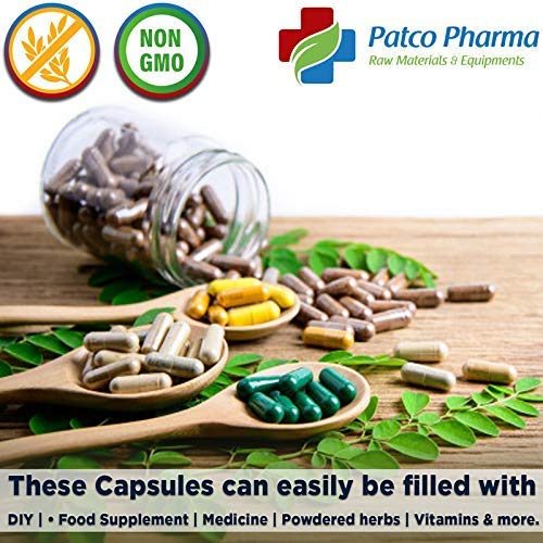 Patco Pharmaceuticals - Size 3 Dark Yellow Empty Gelatin Pill Capsule - Free | DIY Powder Filling (Pack of 500 Pcs) 2