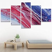 SIGNWIN 5 Panel Canvas Wall Art Abstract Colorful Decorative Elements Modern Artwork for Home Decorations Ready to Hang - 60