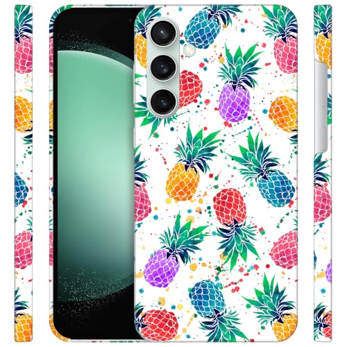 GlamCase for Samsung Galaxy S23 FE 5G, Samsung S23 FE Case - Pineapple Watercolored Printed Slim & Sleek Cute Plastic Hard Protective Back Case for Samsung S23 FE 5G