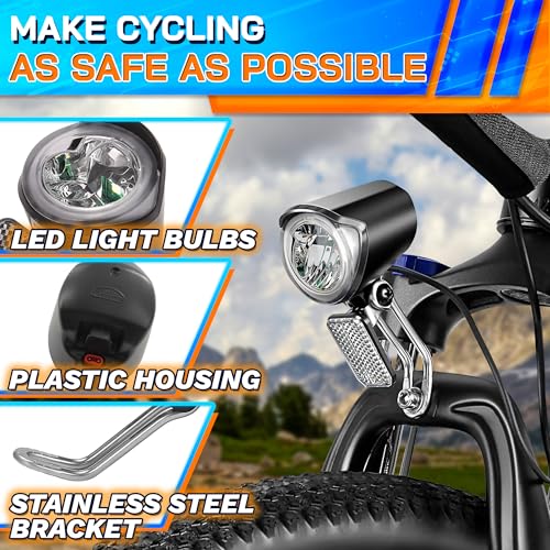Ebike Headlight 2 Pin Male Connector, 6-60V, LED Bulb, 20Lm Lights Output by DIMROM - Used condition - Image 3