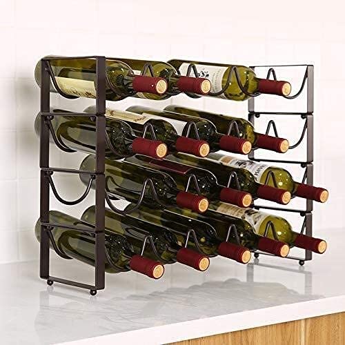 Soporte para 12 botellas de vino de acero miniatura 3