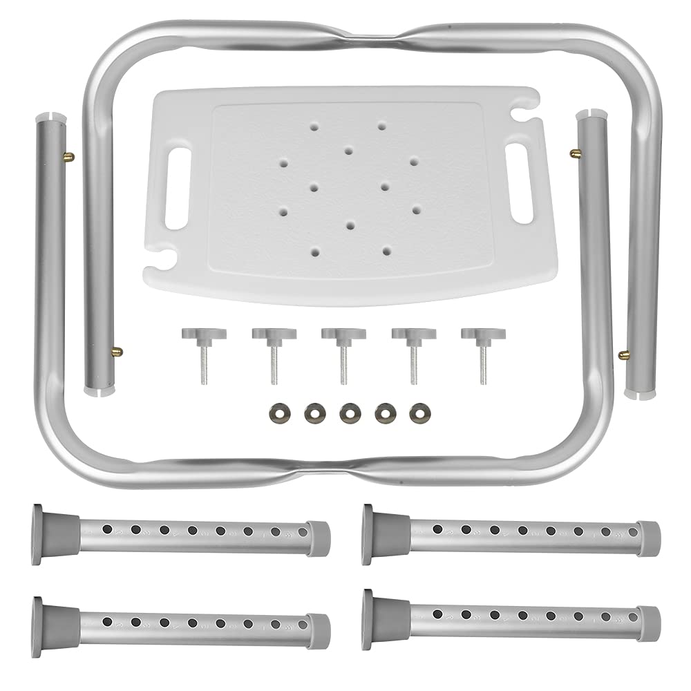 Taburete de Ducha Antideslizante - Asiento de Baño Ortopédico Regulable en Altura 8 Posiciones - Taburete Baño para Adultos y Niños - Banqueta Ducha (51 * 39 * 60,5 cm (con Orificio para Ducha))
